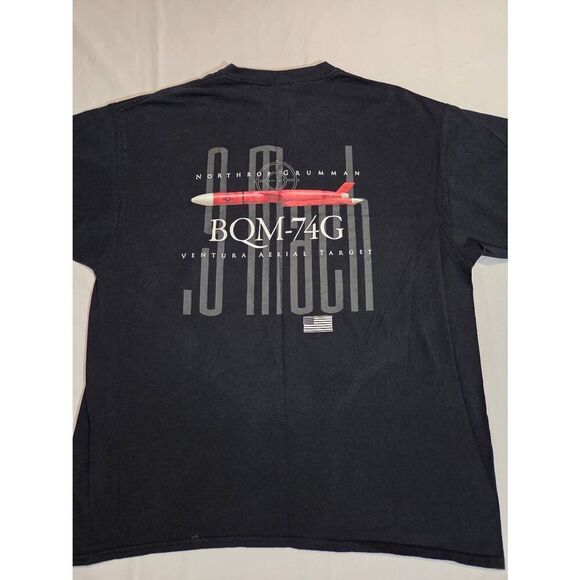NORTHROP GRUMMAN BQM-74G VENTURA AERIAL TARGET INDUSTRY BLACK MENS T SHIRT XXL